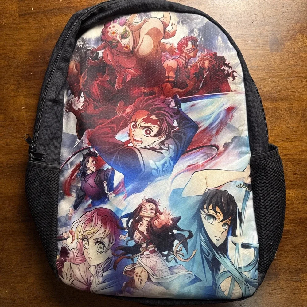 Demon Slayer Backpack Anime Tanjiro Nezuko School Bag